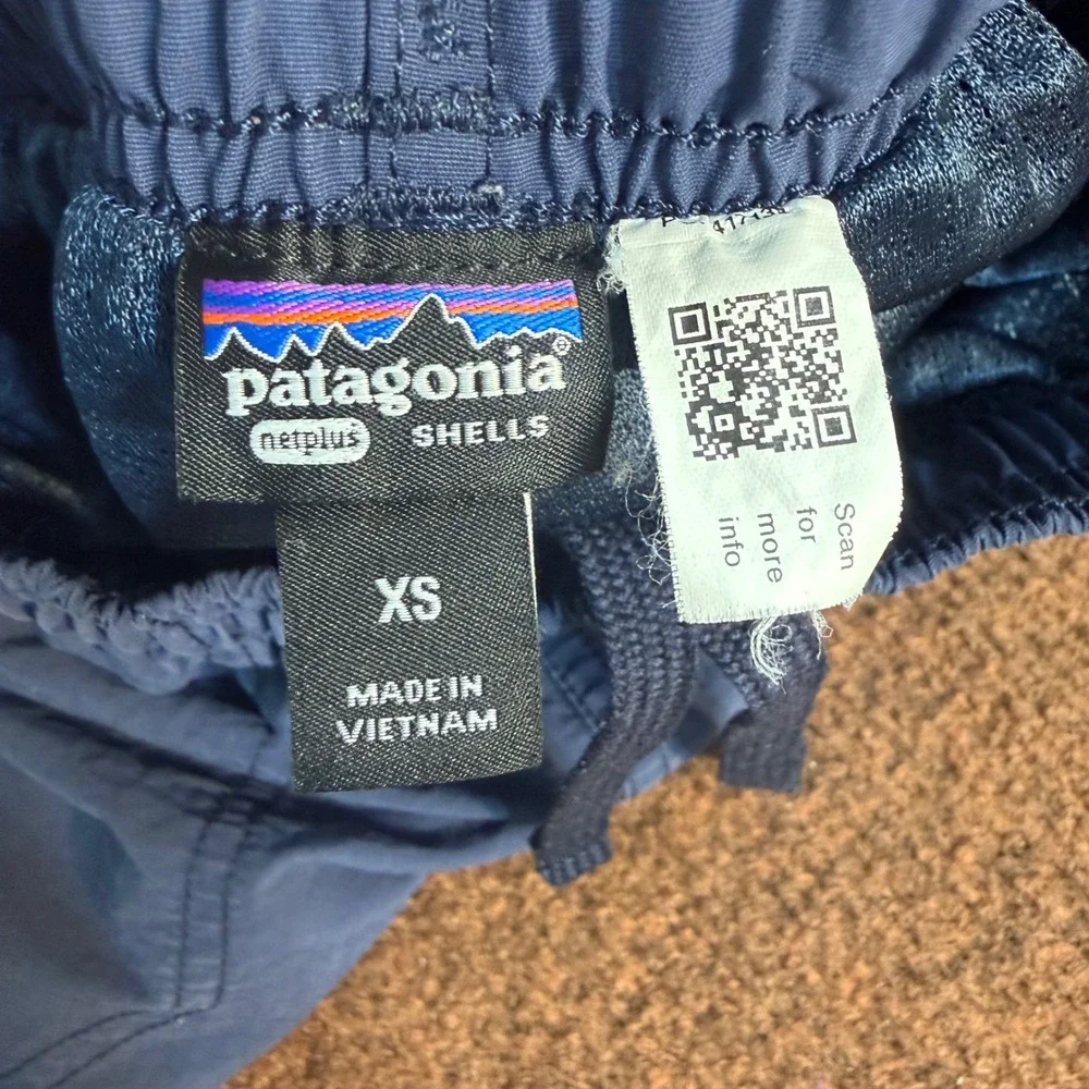 Patagonia Baggies Shorts Kids XS Blue NetPlus Recycled Nylon Swim Trunks 67053